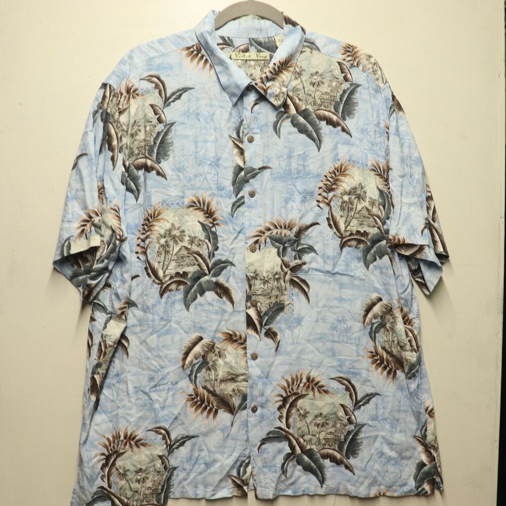 Batik Bay Men's Hawaiian Print Short Sleeve Shirt Size XL Buttoned Multicolored